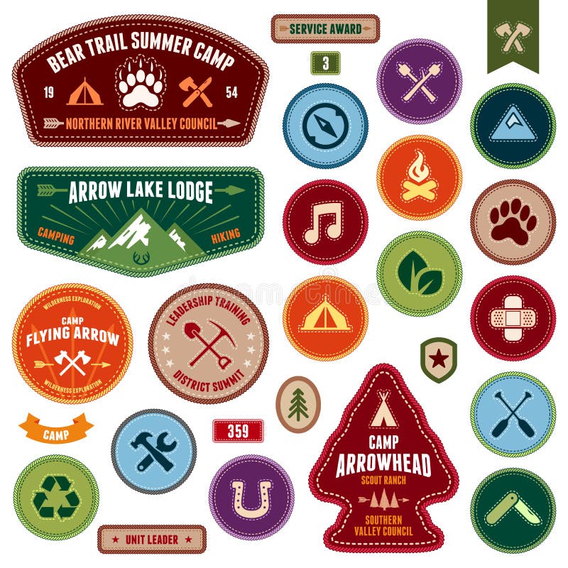 Scout badges vector illustration Scout badges vector illustration