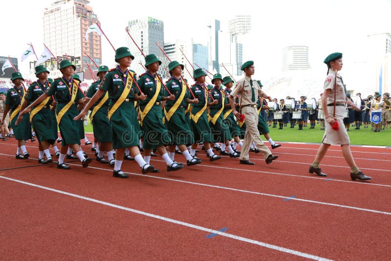 Parunchai Kochseni No.8 Scouts-annual-national-day-parade-king-thaiscout-thaiscouts-activity-boy-camp-campfire-child-childhood-children-clothes-42541682