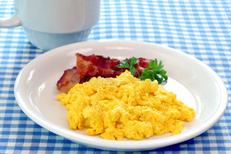 Scrambled Eggs and Bacon royalty free stock image