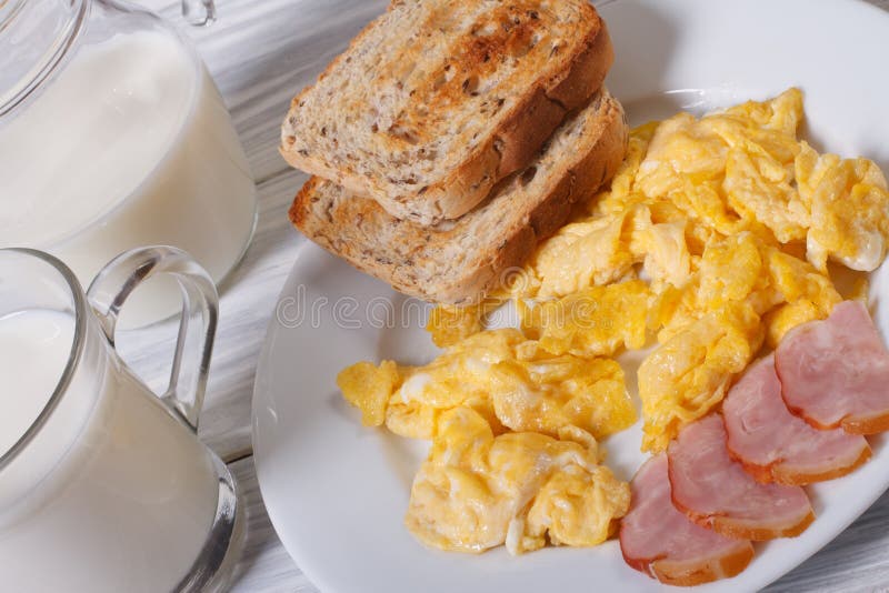 150 Scrambled Eggs Bacon Toast Milk Photos Free Royalty Free Stock Photos From Dreamstime