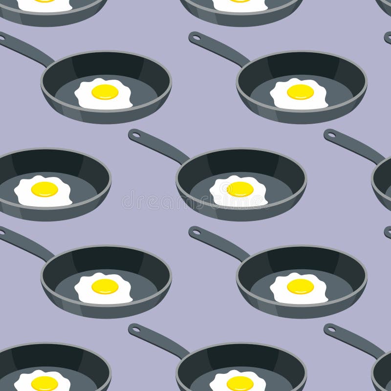Scrambled eggs seamless pattern. Vector background for cuisine f stock illustration Scrambled eggs seamless pattern. Vector background for cuisine f stock illustration