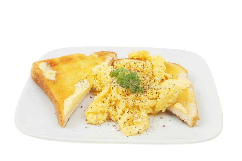 Scrambled eggs on toast