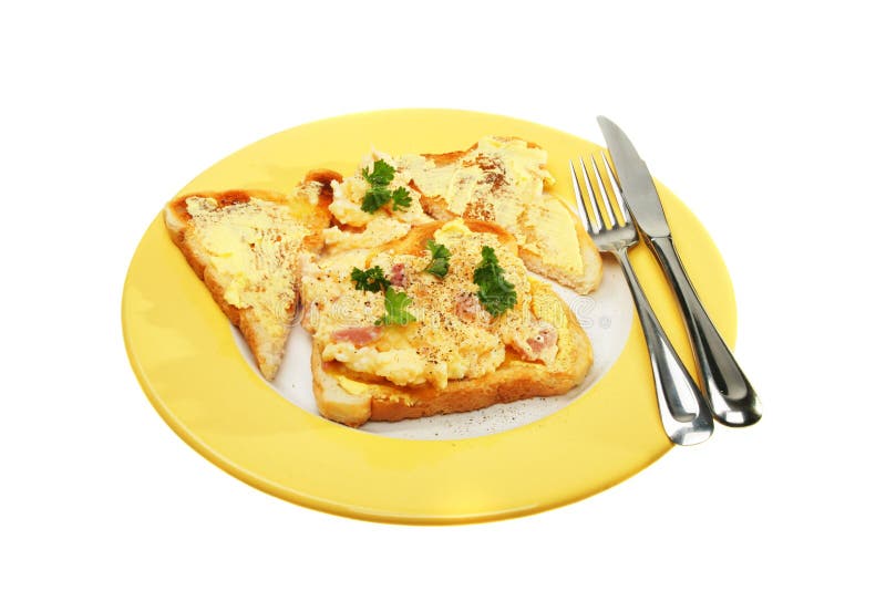 Scrambled eggs on toast