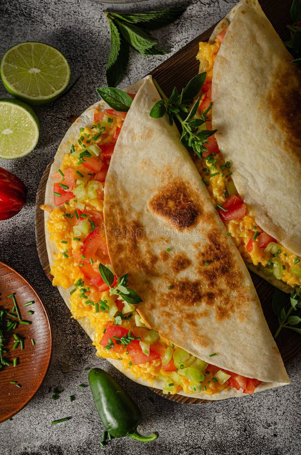 Scrambled Eggs with Tortillas Stock Photo - Image of jalapeno, colorful