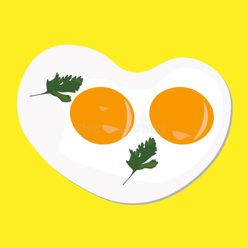 Scrambled Eggs with Two Yolks for Breakfast Stock Vector Illustration