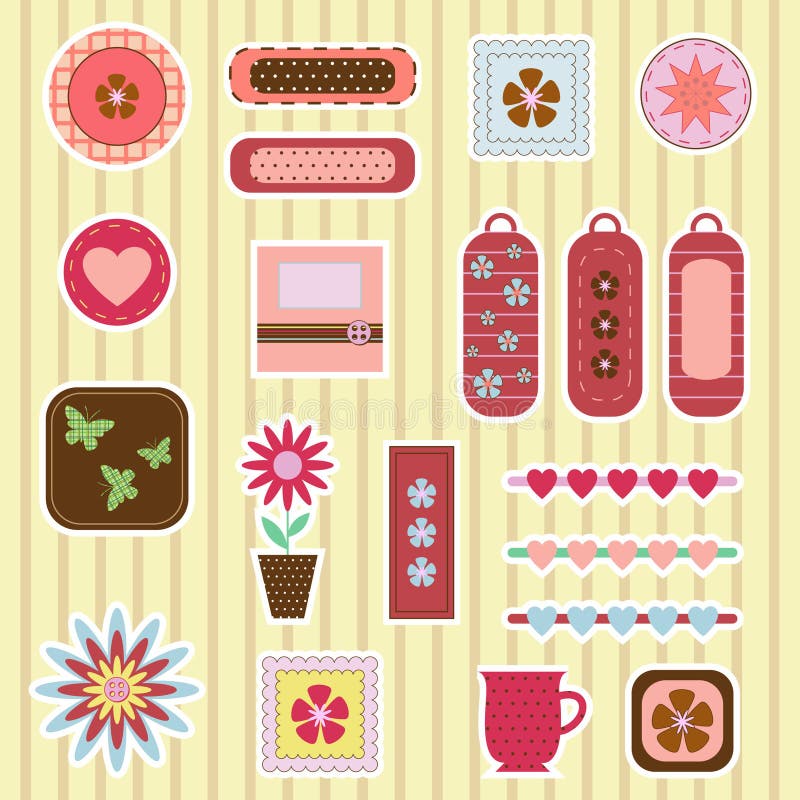 Scrap-booking elements vector illustration Scrap-booking elements vector illustration