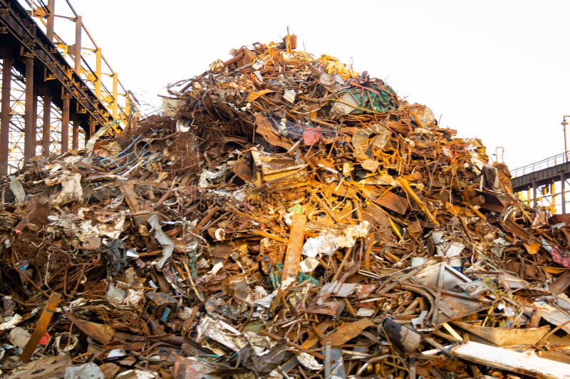 Scrap Metal. Scrap. Mountains of Metal Trash. Waste of Human Activity ...
