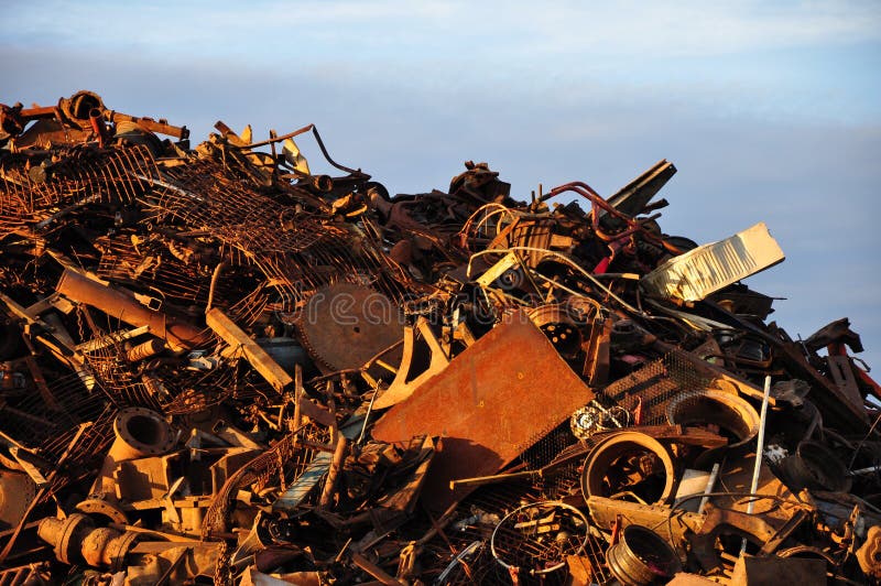 Rusted scrap metal pile stock photo. Image of large, coloured 9828734