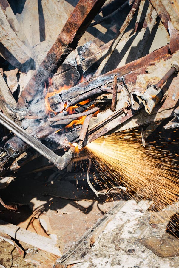 Scrap metals stock photo