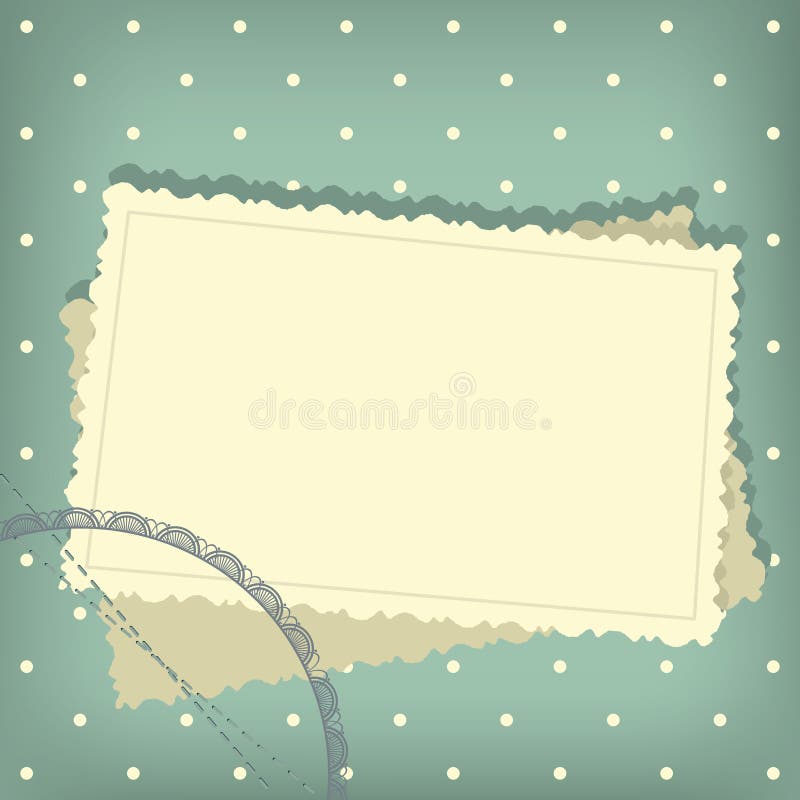 Scrap retro background with empty photo blank