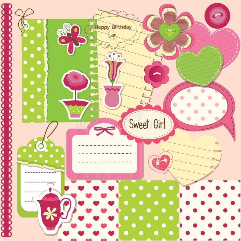 Free Vector  Ladies scrapbooking set