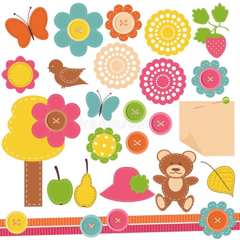 Scrapbook objects on white background vector illustration Scrapbook objects on white background vector illustration