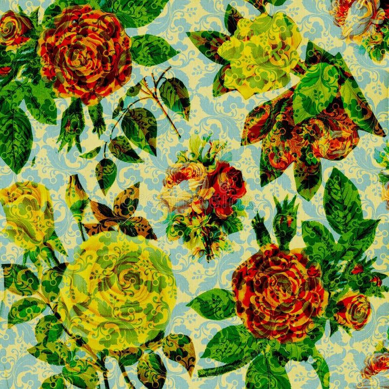 Scrapbook vintage floral collage Background vector illustration Scrapbook vintage floral collage Background vector illustration