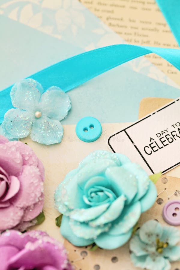 Scrapbooking Craft Materials Stock Image Image of decorate, brads