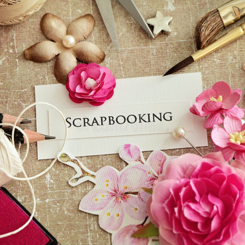 Making of greeting card. scrapbooking tools and elements. Making of greeting card. scrapbooking tools and elements