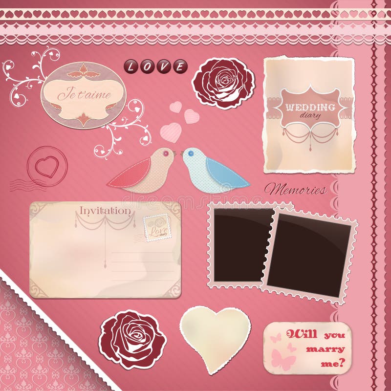 Premade Pink Wedding Scrapbook Pages Pink Scrapbook Layouts