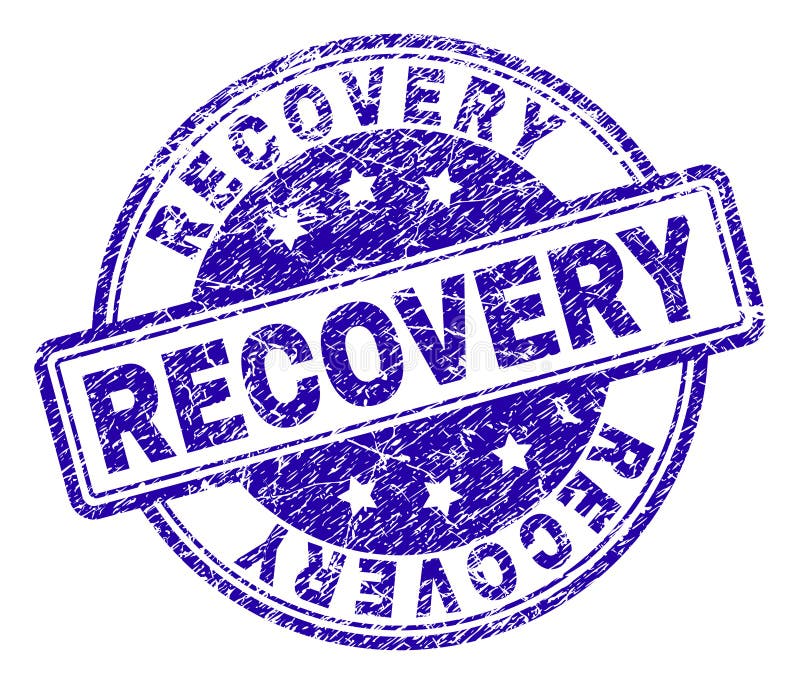 Scratched Textured RECOVERY Stamp Seal royalty free illustration
