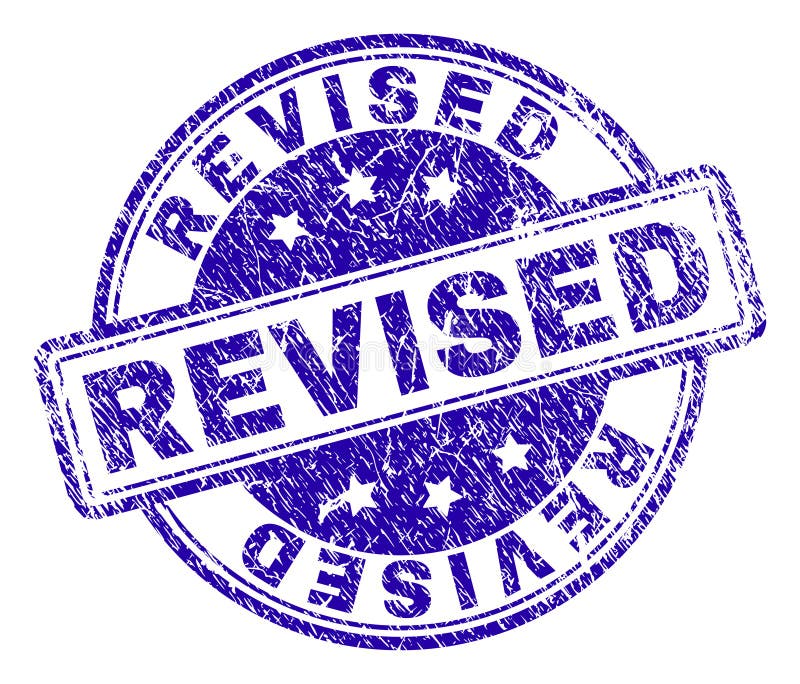 Scratched Textured REVISED Stamp Seal stock illustration