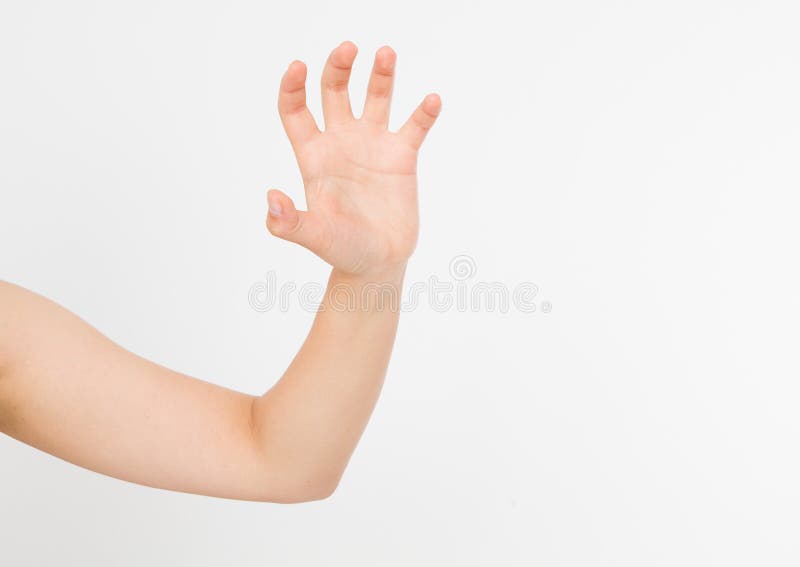 Scratching hand isolated on white background. Copy space stock photo Scratching hand isolated on white background. Copy space stock photo