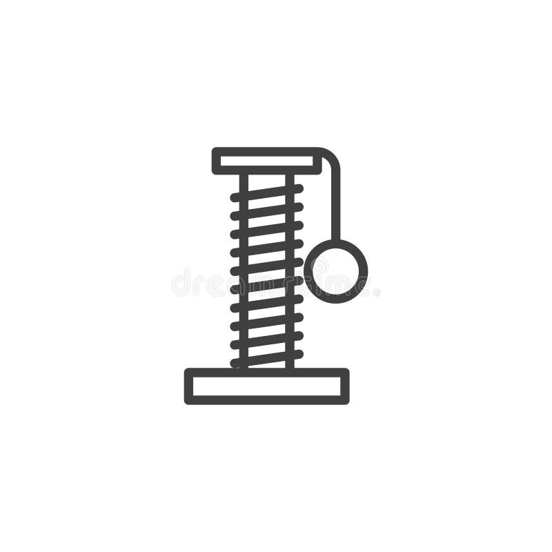 Scratching Post line icon. linear style sign for mobile concept and web design. Cat scratching post outline vector icon. Symbol, logo illustration. Vector graphics
