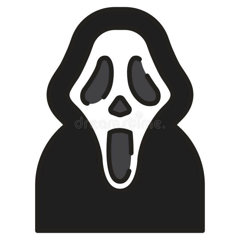 Ghost Face Line Illustration Stock Vector - Illustration of scary ...