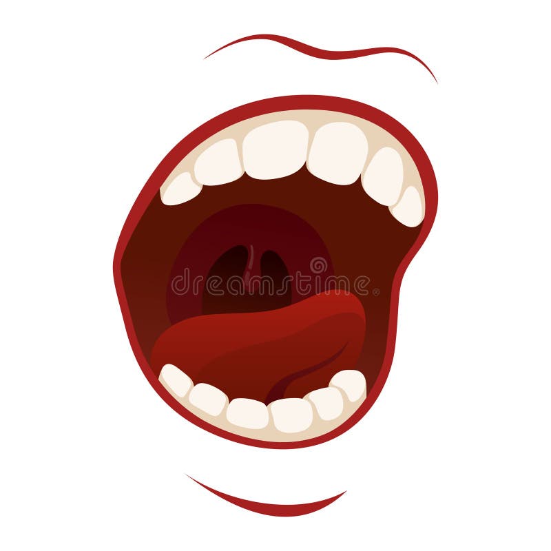 Scream Mouth with Teeth in a Shout Stock Vector - Illustration of beauty,  doodle: 193878133