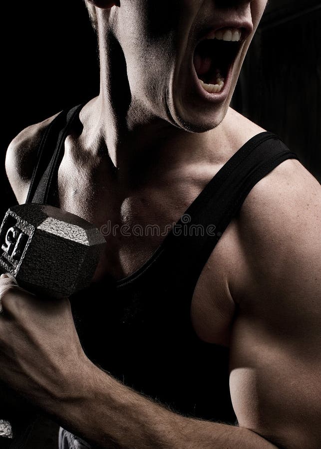 Screaming Athlete with Muscles stock images Screaming Athlete with Muscles stock images