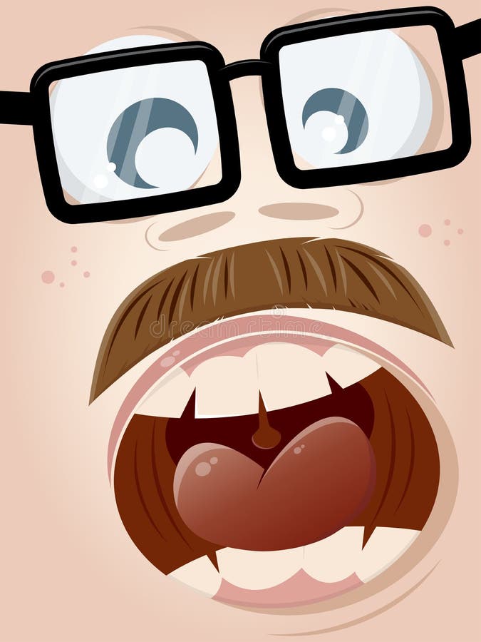 Screaming cartoon face stock vector. Illustration of face - 32003734