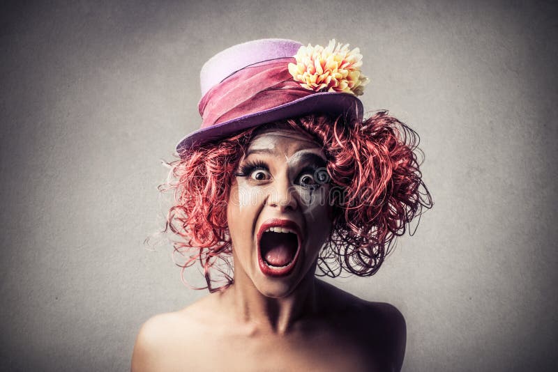 Screaming clown stock photo Screaming clown stock photo