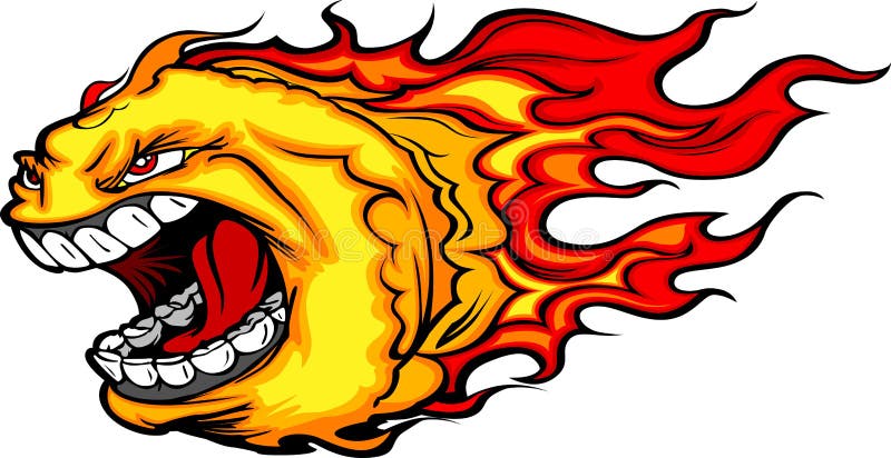 Screaming Fire Ball or Comet Cartoon