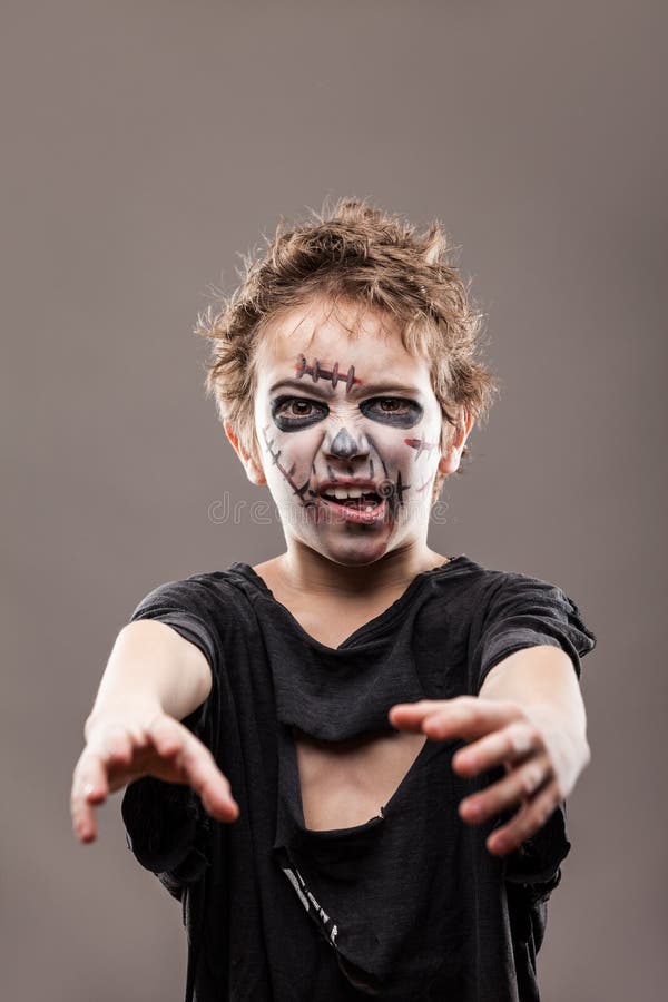 Screaming Walking Dead Zombie Child Boy Stock Photo - Image of handsome ...