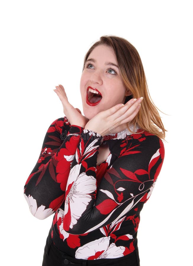 Screaming Woman With Hands On Her Face Stock Image Image Of Girl