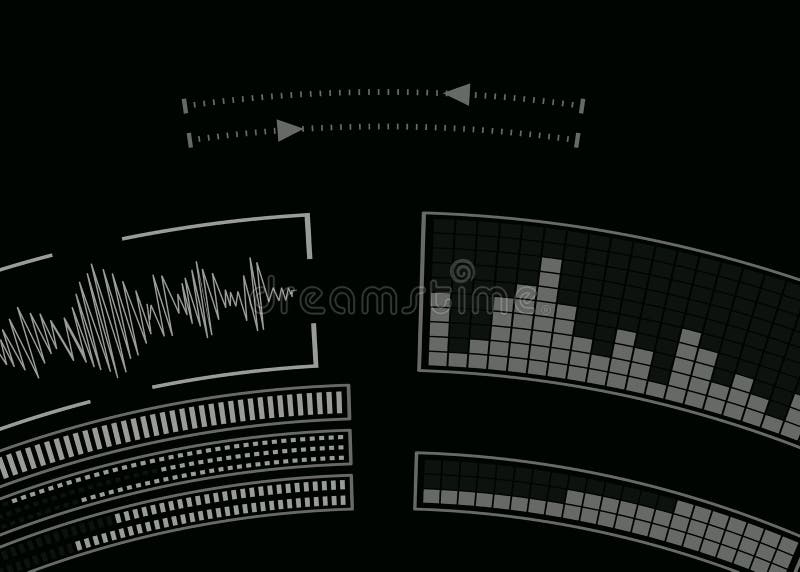The screen with the audio program. vector illustration