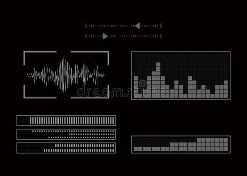The screen with the audio program royalty free illustration