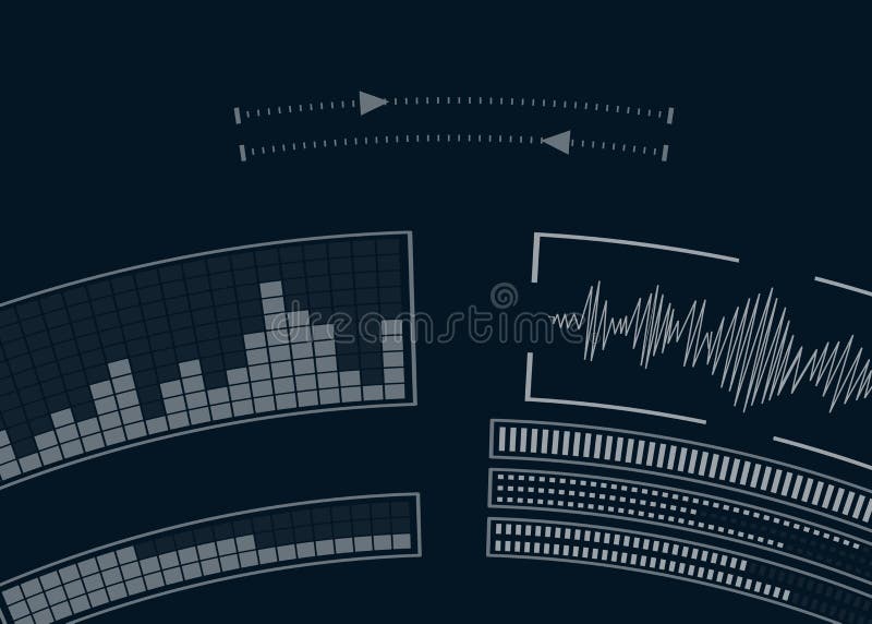 The screen with the audio program. stock illustration