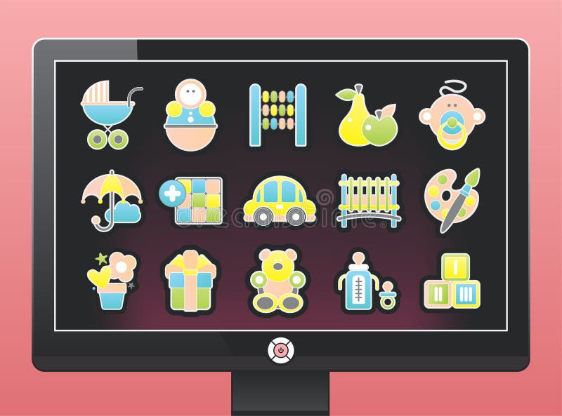 Screen with a beautiful baby icons vector illustration