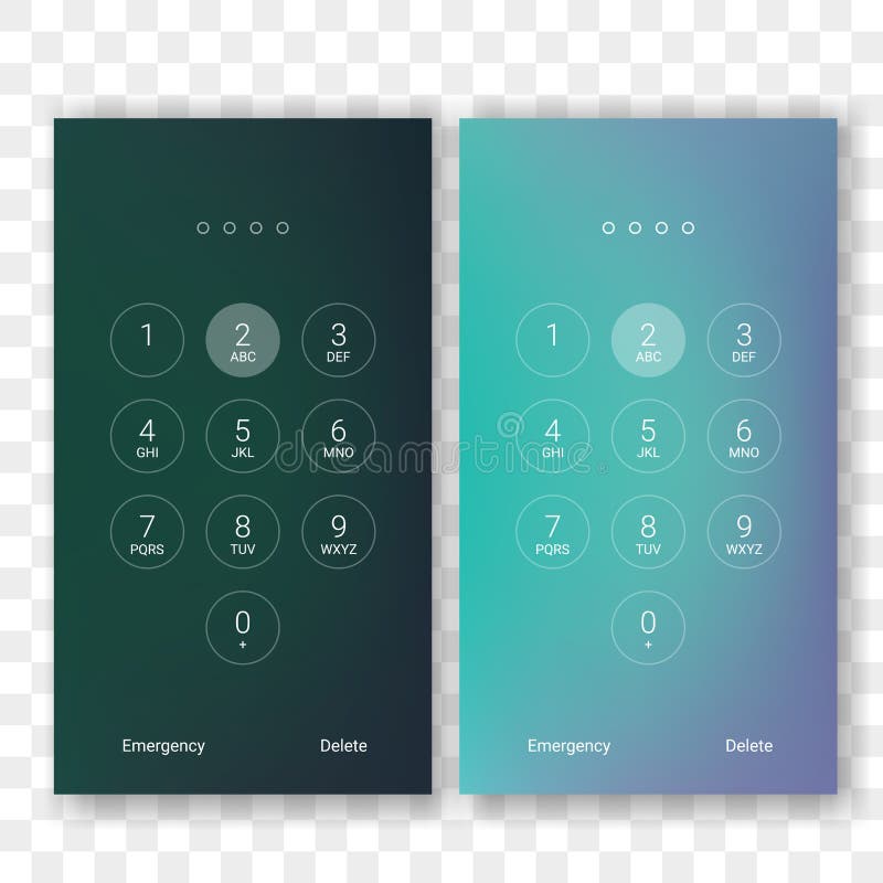 Screen Lock Unlock Smartphone Display Background Template. Vector