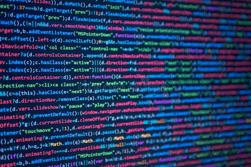 Screen with software developer code. JS Javascript. Programming javascript code stock images, royalty-free photos and pictures