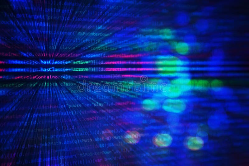 Screen with software developer code. stock illustration