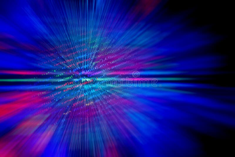 Screen with software developer code. JSnJavascript. Software developer programming code illustrations