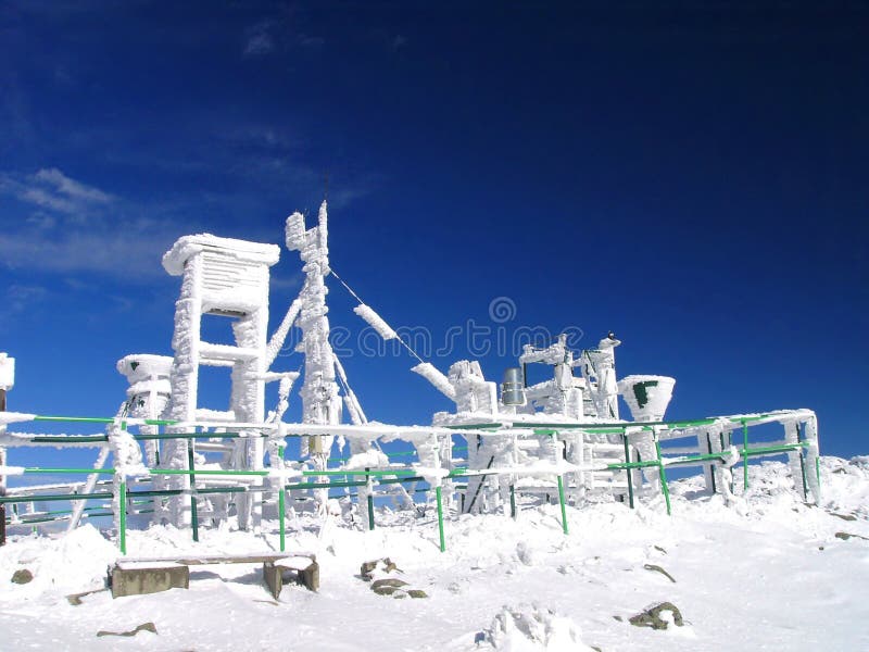 Screen weather station stock photography