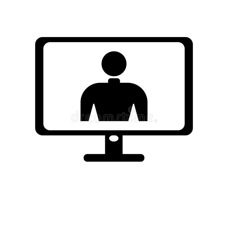 Screen in white icon vector sign and symbol isolated on white ba royalty free illustration