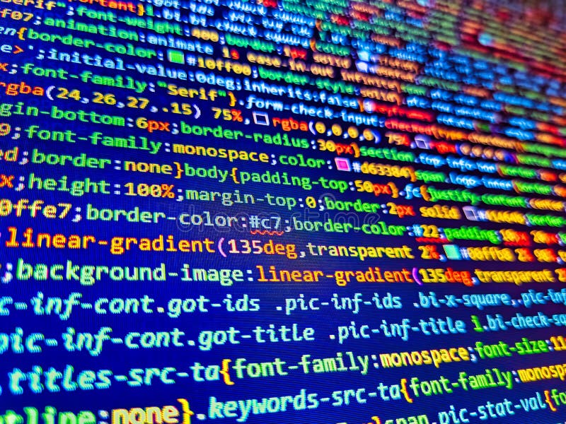 Screens concept design, Web working on computer, cloud information flow, Screen at workplace of modern programmer on networking stock photo
