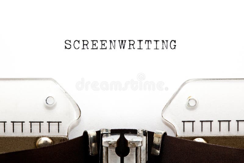 Screenwriting rocznika maszyny do pisania pojęcie fotografia stock Screenwriting rocznika maszyny do pisania pojęcie fotografia stock