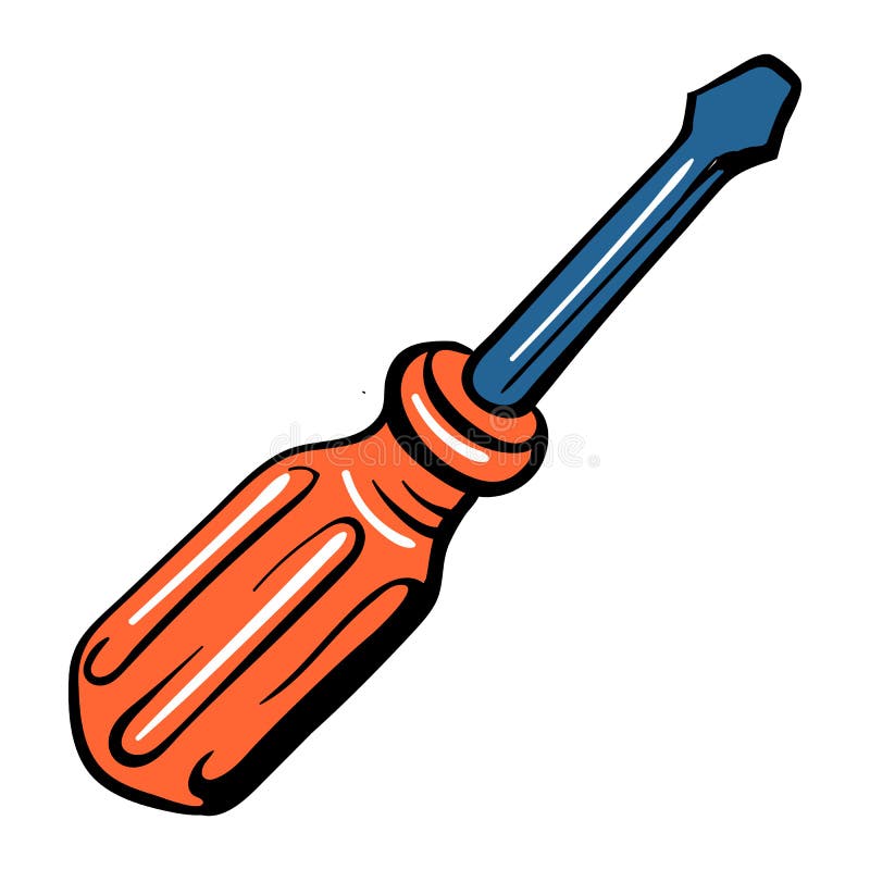 Screwdriver Icon, Cartoon Style Stock Vector - Illustration of repair