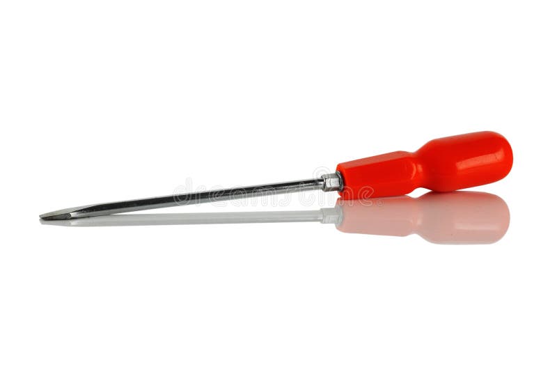 Screwdriver with Red Plastic Handle Stock Image Image of isolated