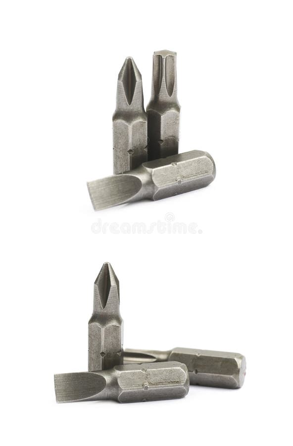 Screwdriver`s replacable bit isolated royalty free stock photography