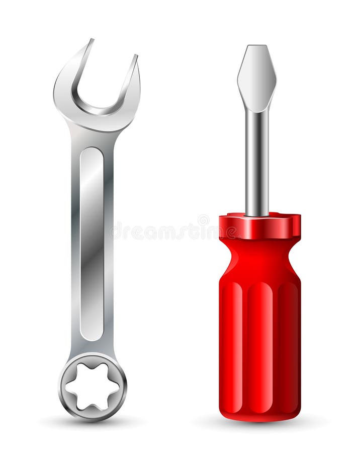 Screwdriver and Wrench Icon Stock Vector Illustration of hardware