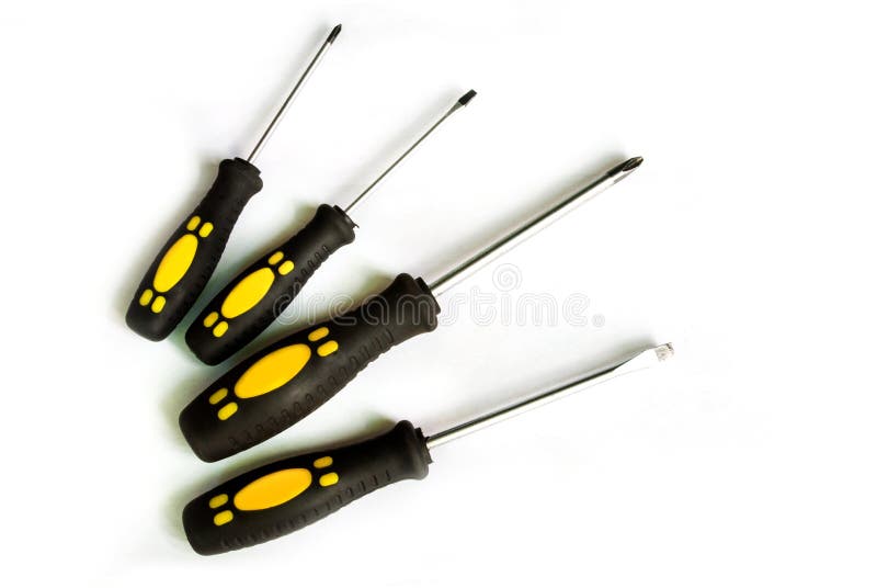 Screwdrivers on White Background Stock Image Image of repair, build