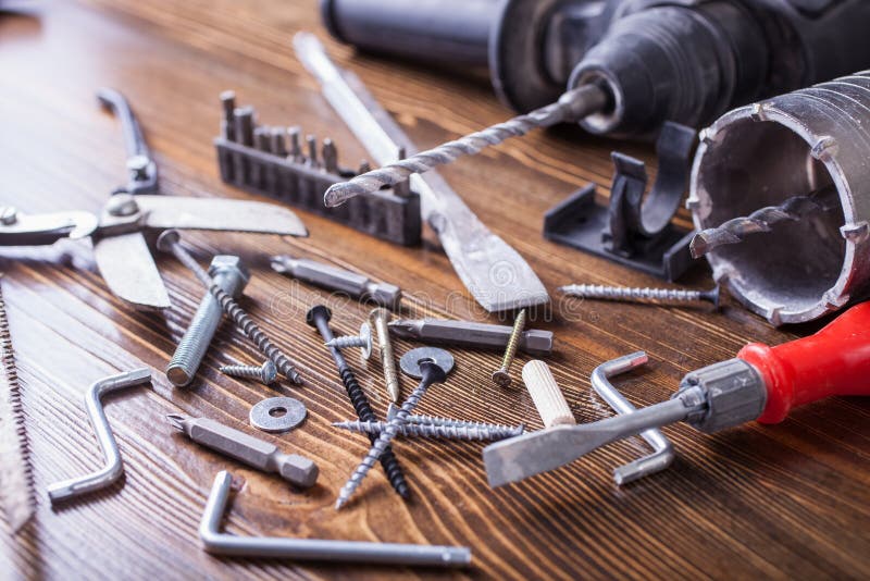 Screws and bolts. stock photo. Image of tapped, build 2665048